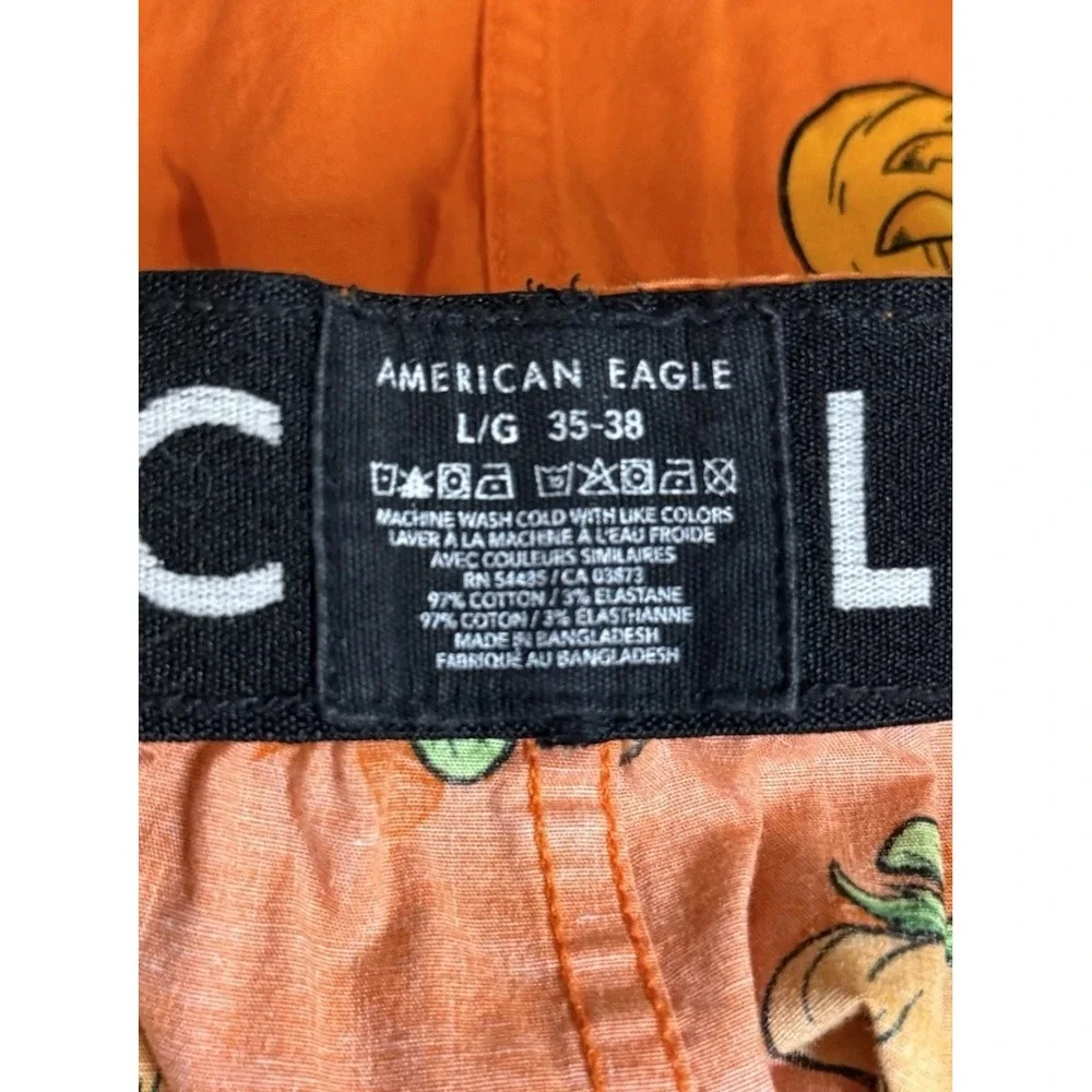 American Eagle Men's Halloween Pumpkin Novelty Boxer Shorts L/G 35-38 Orange
